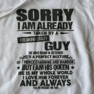 Dating Guy with October Birthday Hoodie White Small